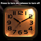 Tinload 5.5" Large Analog Alarm Clock Silent Non Ticking, Gentle Wake, Beep Sounds, Increasing Volume, Battery Operated Snooze and Manual Light, Easy Set, Silver