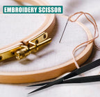 Cross Edge Spring Scissors 5 Inch straight Stainless Steel Precision Eyebrow & Eyelash Shaping & Trimming Scissor, Snips Squeeze, Embroidery, Knitting Micro Tip Craft Scissors (Black)