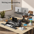 JYLH JOYSEEKER 42 inch Standing Desk Converter, Height Adjustable Desktop Standing Desk with Keyboard Tray for Two Monitors, Sit to Stand up Desk Riser Computer Workstation for Home Office, Black