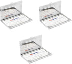 Stephanie Imports Set of 3 Slim & Minimalist Metal Business Card Holder Unisex Case (Silver Crossing)