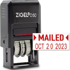 ZIGEL D50 Date Stamp with MAILED - Self Inking Date Stamp - Red