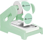 Guermok Thermal Shipping Label Holder for Rolls & Fan-Fold, Fragile Stickers for Shipping, Label Stand Desktop Printer Holder-Home Office Accessory Sticker Dispenser for Holographic (Green)