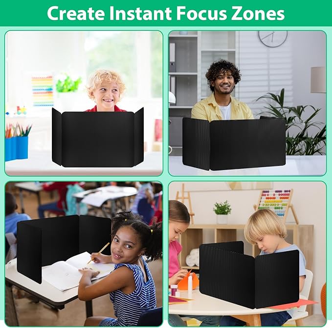 12 Pack Desk Dividers for Students, Waterproof Durable Plastic Testing Dividers Privacy Folders for Classroom, Easy to Clean, Desk Privacy Panel Classroom Shield Folder Boards Teacher Supplies