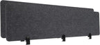 ReFocus Raw Clamp-On Acoustic Desk Divider Mounted Privacy Panel Set – Reduce Noise & Visual Distractions for Office, Study (Anthracite Gray, 2× Panels (60"×16"))