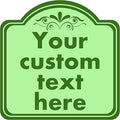 HK SIGNS Custom Aluminum Weatherproof Metal Sign, Modern Customizable, Green, 8*8 Inch, Indoor/Outdoor, Versatile Mount