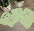 Wanderings A5 Handmade Deckled Edge Cotton Paper - Cold Pressed Texture - Paint, Watercolor, Writing, Printer - Cards, Invitations, Menus, Arts and Crafts. 50 Pack Green 150gsm - 5.8" x 8.3"