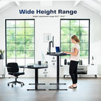 VIVO Electric 43 x 24 in Standing Desk, Memory Height Adjustment, 1B Series, Holds 220 lbs, Rustic Vintage Brown Top, Black Frame, DESK-1B4N