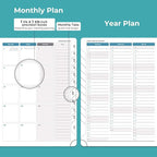 IN-LUXPRO Planner 2026 Daily Weekly and Monthly,8.5"x6.5",12 Months Spiral Bound Calendar Agenda with Self-adhesive Pen Holder,2026 Appointment Book with Vegan Leather Soft Cover,Light Blue