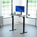 VIVO Electric Dry Erase 60 x 24 in Standing Desk, Memory Height Adjustment, 1B Series, Holds 220 lbs, Whiteboard Top Black Frame, DESK-KIT-1B6WE