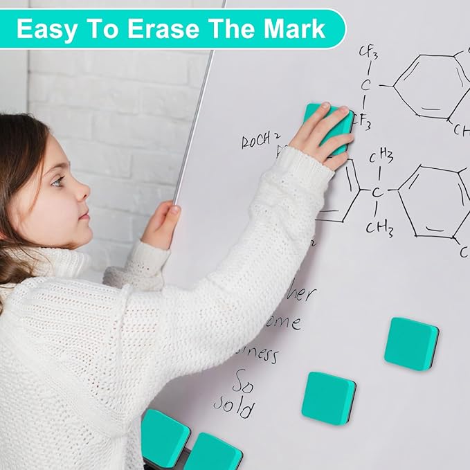 96 Pack Cube Dry Erase Erasers, Mini Magnetic Whiteboard Dry Erasers Chalkboard Cleaner Wiper for Classroom, School, Home, and Office Supplies