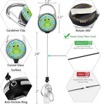Frog Lanyards for Id Badges, Cute Badge Reel Heavy Duty with Carabiner Clip, Fashionable ID Badge Holder with Breakaway Lanyard, Teacher Nurse Office Christmas Gifts