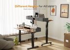 Claiks Standing Desk with Drawers, Adjustable Stand Up Electric Standing Desk Adjustable Height with Storage Shelf and Splice Board, 63 Inch, Rustic Brown