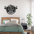 Custom Motorcycle Skull Metal Sign Personalized Biker Name Sign Custom Garage Decor Motorbikes Wall Art Decor Motorcycle Sign Men Room Decor Gifts for Men Husband Rider