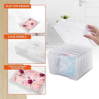 Joelver Maker 5" x 7" Photo Storage Box - 6 Inner Acid-Free Photo Cases, Seed & Craft Organizer for Cards, Pictures, Stamps & Office Supplies (Clear)