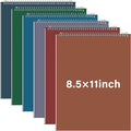 Maitys 6 Pcs Legal Pad Steno Spiral Notebook 8.5" x 11" Top Bound Spiral Pads Hard Cover College Ruled Notepad 70 Sheet Pad for School Office University Home(Chic Color,Modern Style)