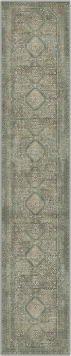 GENIMO Runner Rug 2x8 Non Slip Machine Washable Hallway Runner Rug, Low Pile Lightweight Rugs for Entryway, Hallway, Kitchen and Corridor, Sage/Blue