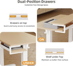 Claiks Electric Standing Desk with 2 Drawers, Adjustable Standing Desks with Storage, Height Adjustable Stand up Desk for Home Office with 2 Hooks,48 Inch Natural