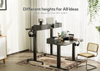 Claiks Standing Desk with Drawers, Adjustable Stand Up Electric Small Standing Desk Adjustable Height with Storage Shelf and Splice Board, 40 Inch, Black