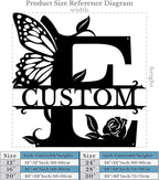 Personalized Custom Letter Name metal Signs,Custom Black Letter Monogram Wall Art Decor,Metal Signs Plaques Outdoor wall Decorative Signage (E)