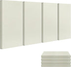 23.62" X 11.81" X 2" Fiberglass Wall Panel, 4 Pack Acoustic Panels, Acoustic Panels Sound Absorbing for Office, Studio, Home Theatre - Beige