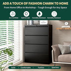4 Drawer Lateral File Cabinet with Lock, Metal File Cabinets for Home Office, Office Furniture for Organization Hanging Legal/Letter/A4, Metal Filing Cabinet Storage Cabinet, Require Assembly, Black