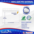 EcoEarth - Horizontal Card Protector w/Soft Edge - Sealable 4x3 Inch, Clear, 250 Pack - Waterproof ID Badge Holder - Plastic Name Tag Holder Bulk