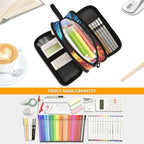 BOENLE Dragons Red Blue Fire Eyes Pencil Case Box Boys Girls Large Pencil Pouch with Zipper Compartments Big Capacity Stationery Pen Bag Organizer for Kids Teens Adults School