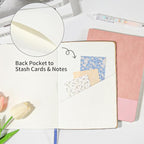 TSFPapier Lined Journal Notebook for Work College Ruled Note Book 5.79"x8.27" A5 PU Leather Daily Journaling 216 Pages for Women Men Writing Home School Supplies Business (Dark Blue)