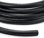YCLYC 1/4 inch 10ft Wire Loom, Black Split Loom, Outdoor Cord Protector, Flexible Wire Conduit Automotive, Wire Protector Tubing