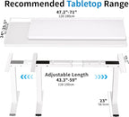 BIZUM Standing Desk Frame Dual Motor, Standing Desk Legs Up to 47.2", Computer Memory Desk Adjustable Table Legs with USB Ports for Home and Office, White Frame Only