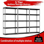 Shuntong The Atlas 30" W Laminated Heavy Duty Metal Shelving Unit 2000 Lbs Boltless Garage Storage Shelves Utility Rack Shelf Warehouse Pantry Shed 30" W x 12" D x 60" H, Black