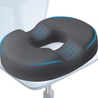 BlissTrends Donut Pillow Seat Cushion, Donut Chair Cushions for Postpartum Pregnancy & Hemorrhoids, Tailbone Pain Relief Cushion, Memory Foam Lifting Cushions for Office & home Chairs (Grey, XX-Large)