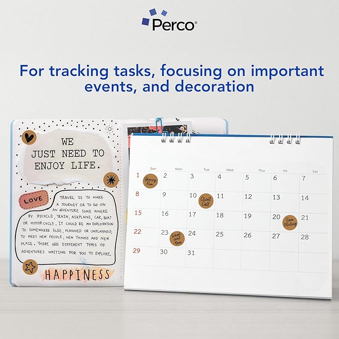 Perco Kraft Brown 1-Inch Perforated Circle Dot Sticker Labels — 10 Rolls, 10,000 Round Stickers — Natural, Cardboard-Like Surface with Permanent Adhesive for Organizing, Crafting & More—Made in USA