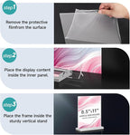 Yeahjiae 3 Pack T-Shaped Acrylic Sign Holder 8.5 x 11, Double Sided Clear Stand for Letter Size Paper, Essential Office Supplies for Menu, Tabletop, Counter & Wall Display, Garage Sale & Picture Frame for Office, Restaurant, Store, Home
