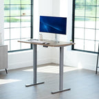 VIVO Electric 43 x 24 in Standing Desk, Memory Height Adjustment, 1B Series, Holds 220 lbs, One-Piece Reclaimed Wood Top, Gray Frame, DESK-KIT-1G4P