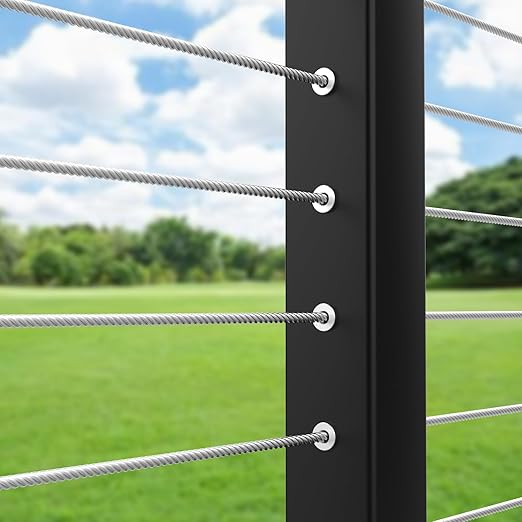 BLIKA Upgraded 100 Pack Stainless Steel Protector Sleeves for 1/8" 5/32" or 3/16" Deck Cable Railing, for Metal Posts, T316 Marine Grade, Cable Railing Protector Sleeves