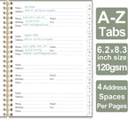 Address Book with Alphabetical Tabs - A5 Telephone & Address Book with Address Contacts, Special Date, Phone, Birthday & Internet Login Password for Home and Office, 6.2" x 8.5", Green