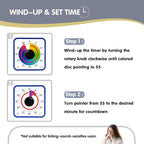 Visual Timer 7.5 inch; 60 Minute 1 Hour Countdown Timer for Kids Classroom Teaching Tool Home Office Meeting, Mechanical Countdown Clock for Exam Time Management Magnetic, Navy Blue with Colorful Disc