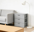 3 Drawer Wide Weave Tower color：Cement