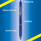 Pilot FriXion Erasable Gel Pens, Fine Point 0.7 mm Erasable Pens, Pack of 7 Assorted Colors
