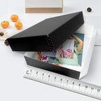 Lineco Museum Archival Drop-Front Storage Box, Acid-Free with Metal Edges, 8.5 X 10.5 X 3 inches, Black (733-2008), Set of 2