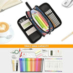BOENLE Custom Fire Trucks Pencil Case Box Boys Girls Personalized Name Large Pencil Pouch Stationery Pen Bag Organizer for Kids Adults School Office