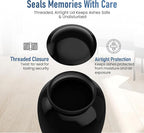 Modern Memorials Cremation Urn for Ashes - Large Urn for Man & Women - 200 Cubic Inches - Includes Velvet Storage Bag - Black
