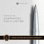 Cross ATX Refillable Rollerball Pen Presented in a Luxury Gift Box - Medium Point, Black Ink, Pure Chrome
