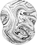 ITNRSIIET Ergonomic Mouse Pad with Gel Wrist Support Small Wrist Rest Smooth Surface Non-Slip PU Base Comfortable Office Supplies Pain Relief, 8.7 x 7.2 inches, Black and White Texture