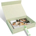 Sprsthai 5x7 Archival Photo Storage Box with Lid – Stackable Memory Keepsake Organizer for Photos, Certificates, Jewelry & Scrapbooking Supplies Grass Green
