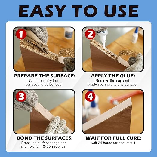 CYAFIXED Professional Grade Cyanoacrylate Super Glue, Ultra Thick Viscosity CA Glue for Woodworking, 1 oz. (28.3 Grams) - Instant Adhesive for Woodworking, Gap Filling, Heavy Duty Wood Bonding