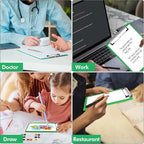 2 PCS Green Plastic Clipboard with Pen Holder,Nursing Clipboard Standard Letter A4 Size,Thickened Clip Boards 8.5x11,Hanging Clipboards for Women Kids Students School Office Home