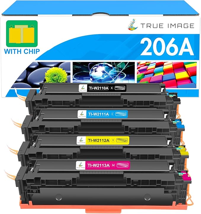 206A Toner Cartridges 4 Pack: M283fdw 206X Set Compatible Replacement for HP 206A 206X Color Laserjet Pro MFP M283fdw M283cdw M255dw M283 M255 Printer High Yield Ink (Black Cyan Yellow Magenta)