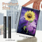 BWEGRHE Slim Credit Card Holder, Sunflower Yellow Purple Galaxy RFID Blocking Metal Wallet for Men & Women, Aluminum Minimalist Hard Case Pocket-Sized Business Cards Organizer (Fits Up to 10 Cards)